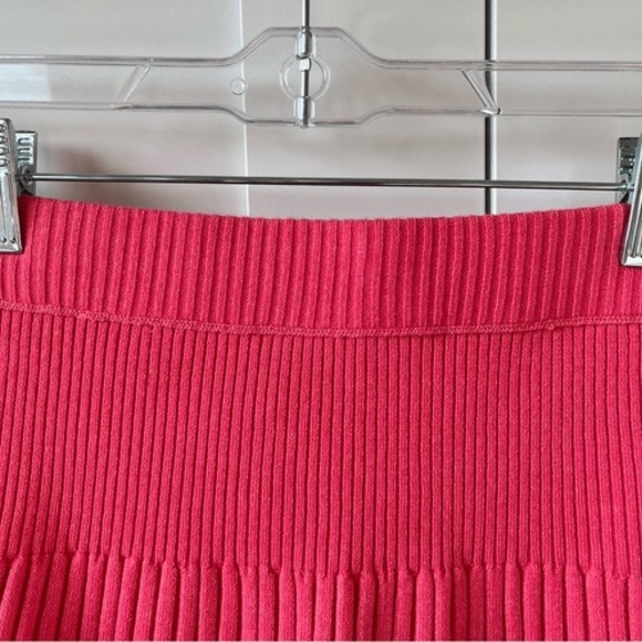 Aerie Pink Punch Take Charge Pull On Ribbed Unlined Wool Sweater Skirt Small NWT - Picture 5 of 7